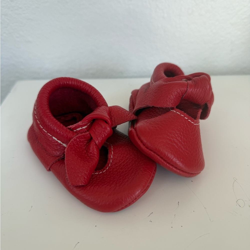Freshly Picked Red Baby Bow Moccasins